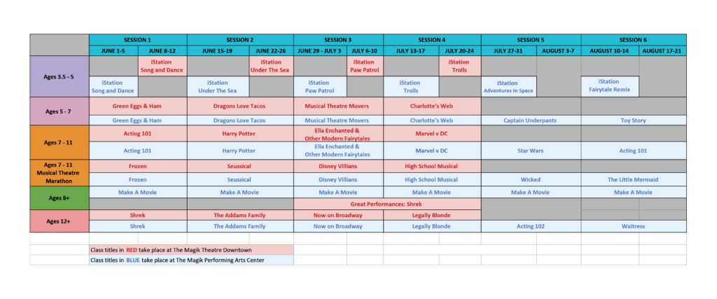 camp schedule calendar